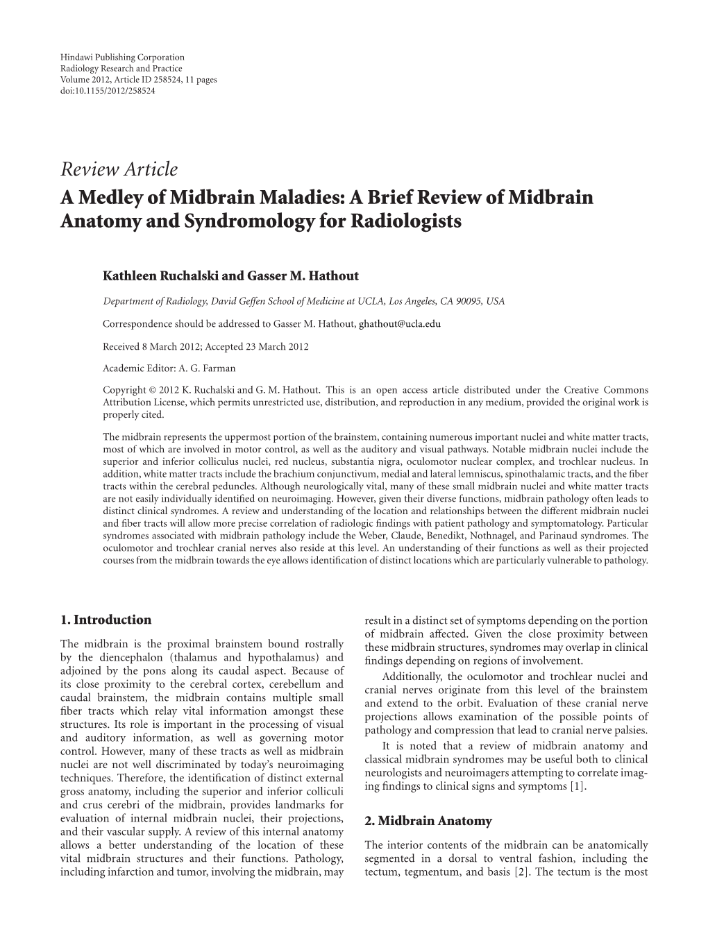 A Medley of Midbrain Maladies: a Brief Review of Midbrain Anatomy and Syndromology for Radiologists