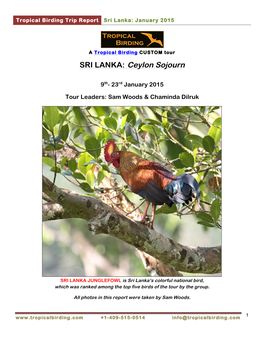 Sri Lanka: January 2015