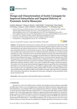 Design and Characterization of Inulin Conjugate for Improved Intracellular and Targeted Delivery of Pyrazinoic Acid to Monocytes