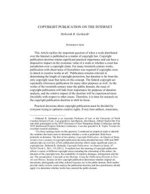 Copyright Publication on the Internet