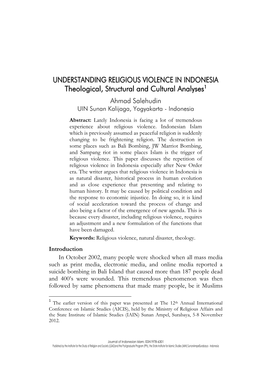 Understanding Religious Violence in Indonesia