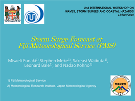 Storm Surge Forecast at Fiji Meteorological Service (FMS)