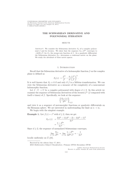 The Schwarzian Derivative and Polynomial Iteration