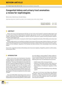 Congenital Kidney and Urinary Tract Anomalies: a Review for Nephrologists