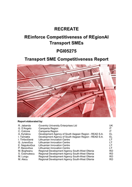 RECREATE Transport SME Competitiveness Report