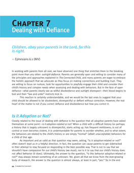 Chapter 7 – Dealing with Defiance