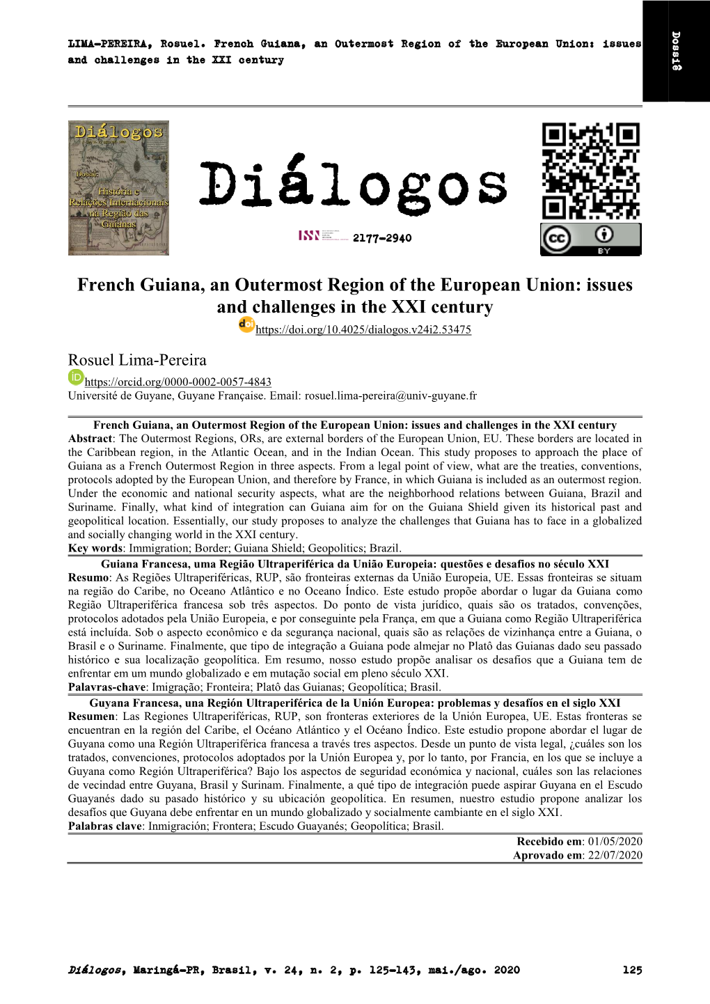 French Guiana, an Outermost Region of the European Union: Issues and Challenges in the XXI Century