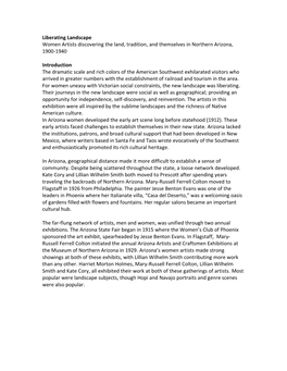 Liberating Landscape Women Artists Discovering the Land, Tradition, and Themselves in Northern Arizona, 1900-1940