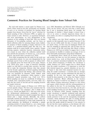 Comment: Practices for Drawing Blood Samples from Teleost Fish