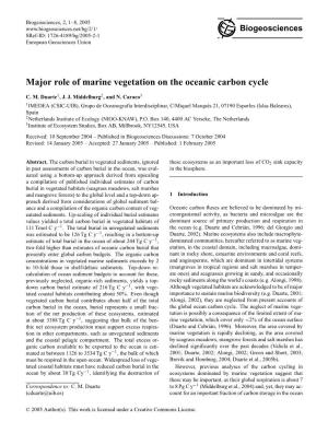 Major Role of Marine Vegetation on the Oceanic Carbon Cycle