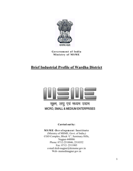 Brief Industrial Profile of Wardha District