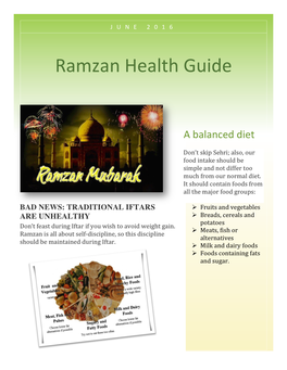 Ramzan Health Guide