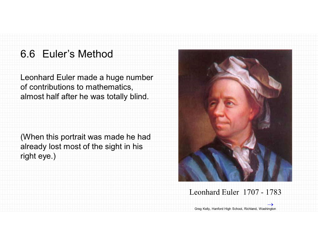 6.6 Euler's Method