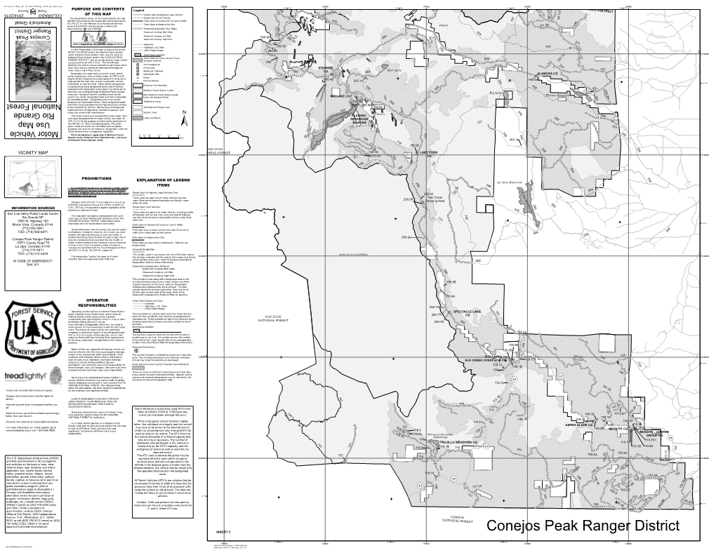 Conejos Peak Ranger District Area on a Temporary Basis to Protect the Life, Health, Or !