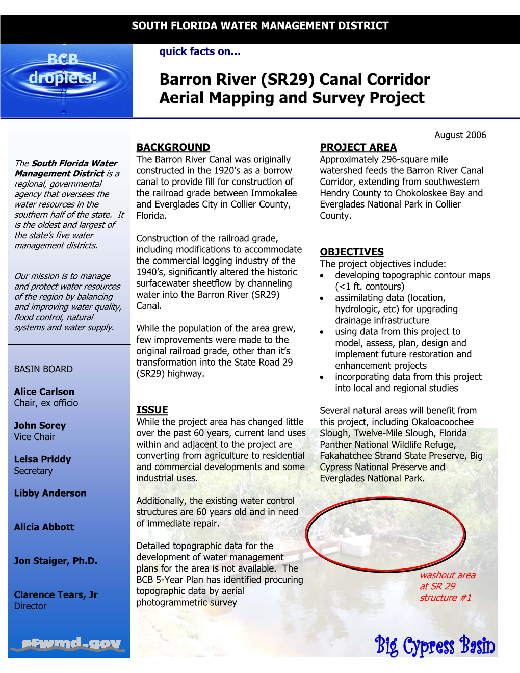 Barron River (SR29) Canal Corridor Aerial Mapping and Survey Project