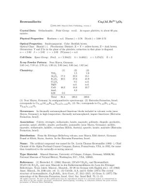 Brownmillerite Ca2(Al, Fe )2O5 C 2001-2005 Mineral Data Publishing, Version 1