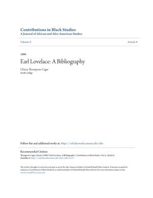 Earl Lovelace: a Bibliography Chezia Thompson-Cager Smith College