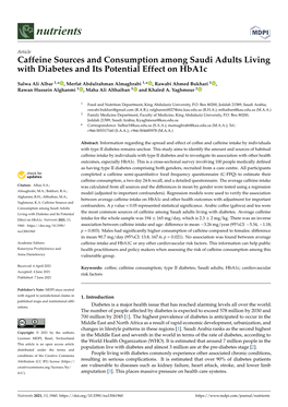 Caffeine Sources and Consumption Among Saudi Adults Living with Diabetes and Its Potential Effect on Hba1c