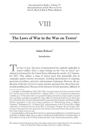 The Laws of War in the War on Terror1