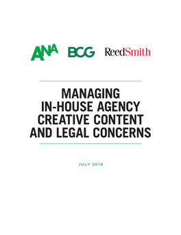 Managing In-House Agency Creative Content and Legal Concerns