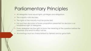 Parliamentary Principles