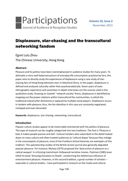 Displeasure, Star-Chasing and the Transcultural Networking Fandom