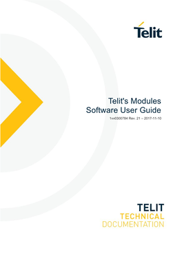 Telit's Modules Software User Guide 1Vv0300784 Rev