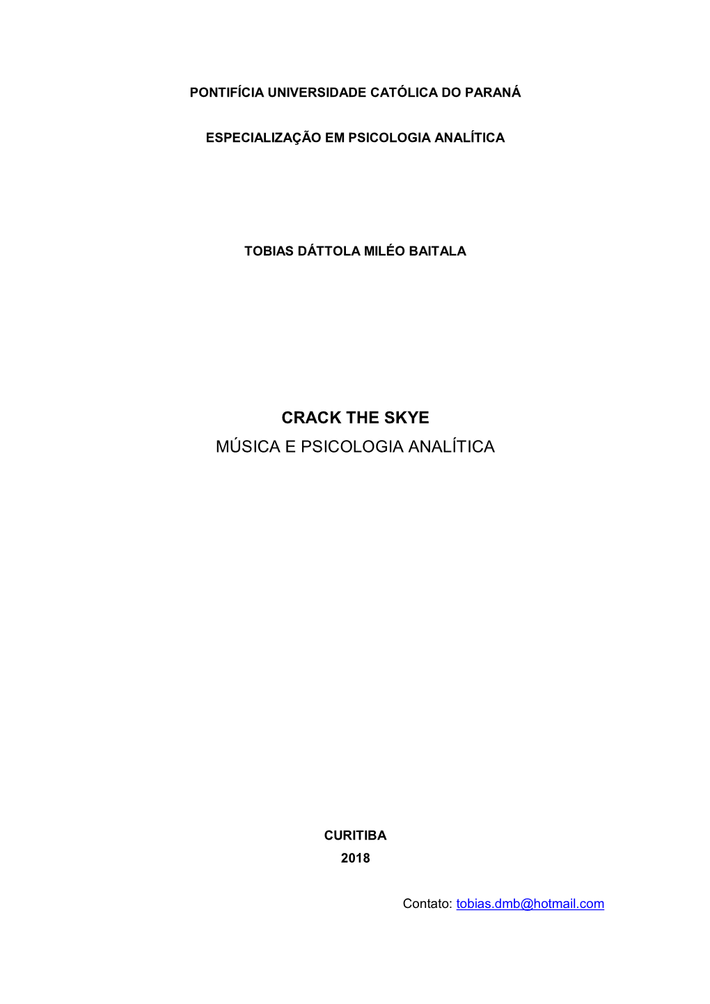 Crack the Skye Música E Psicologia Analítica