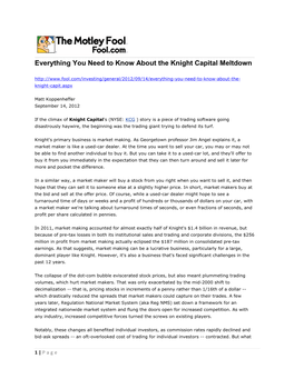 Everything You Need to Know About the Knight Capital Meltdown