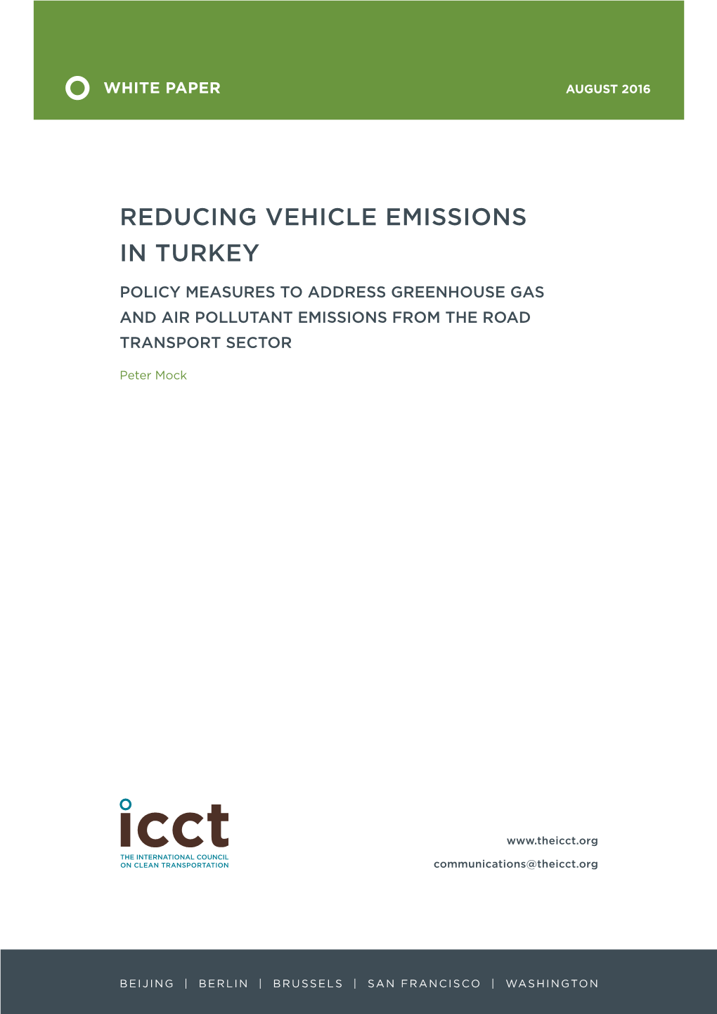 Reducing Vehicle Emissions in Turkey
