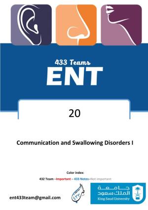 Communication and Swallowing Disorders I