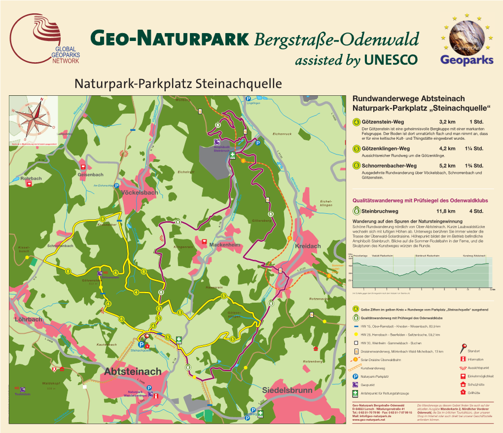 Abtsteinach Lingklingen NW W N Naturpark-Parkplatz „Steinachquelle“ L 3409 Zotzenbach O Mumbach Mörlenbach