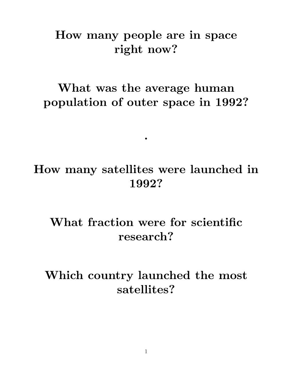 What Was the Average Human Population of Outer Space in 1992?