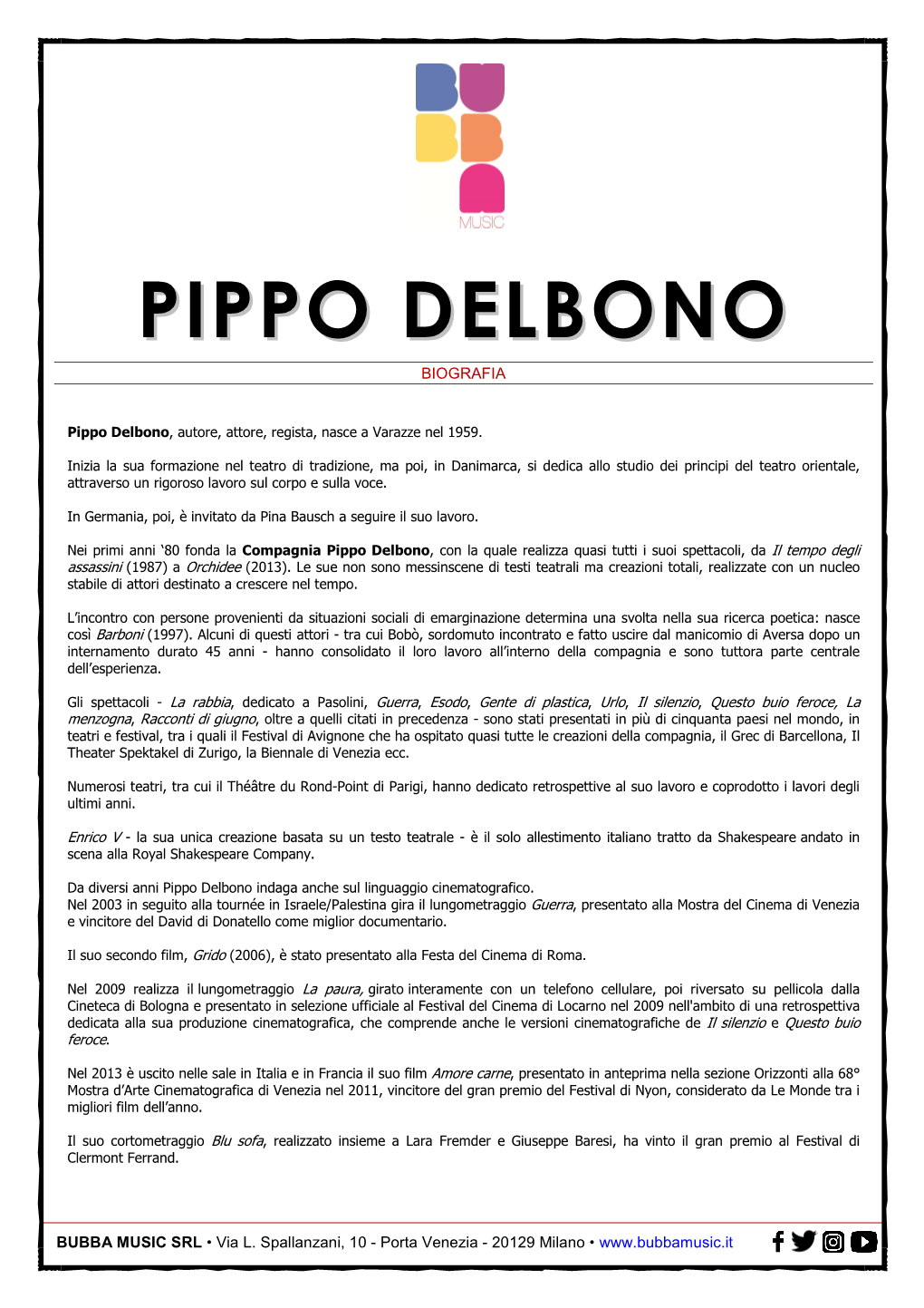 Bio Pippo Delbono