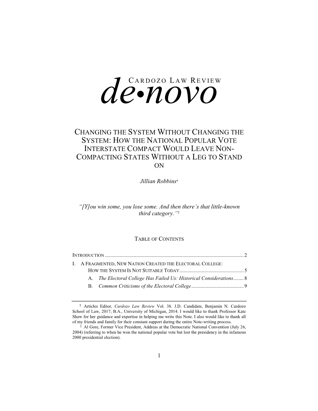 How the National Popular Vote Interstate Compact ​Would Leave