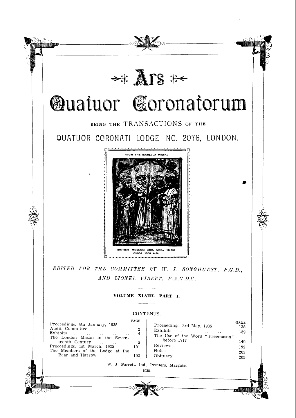 Ars Quatuor Coronatorum Vol. 48