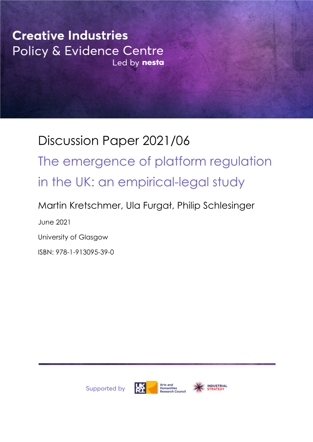 The Emergence of Platform Regulation in the UK: an Empirical-Legal Study