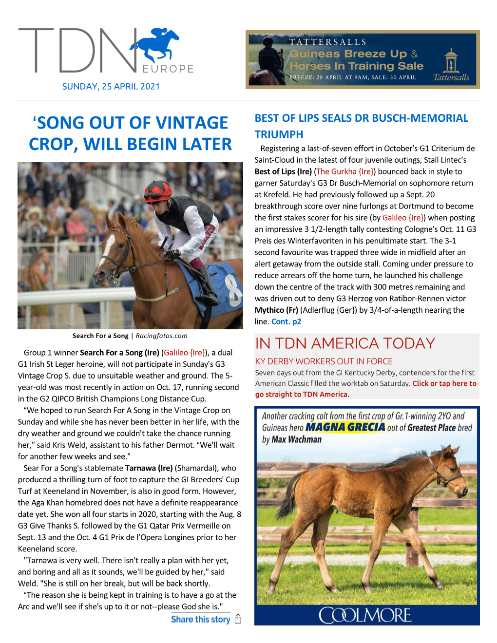 Tdn Europe • Page 2 of 9 • Thetdn.Com Sunday • 25 April 2021