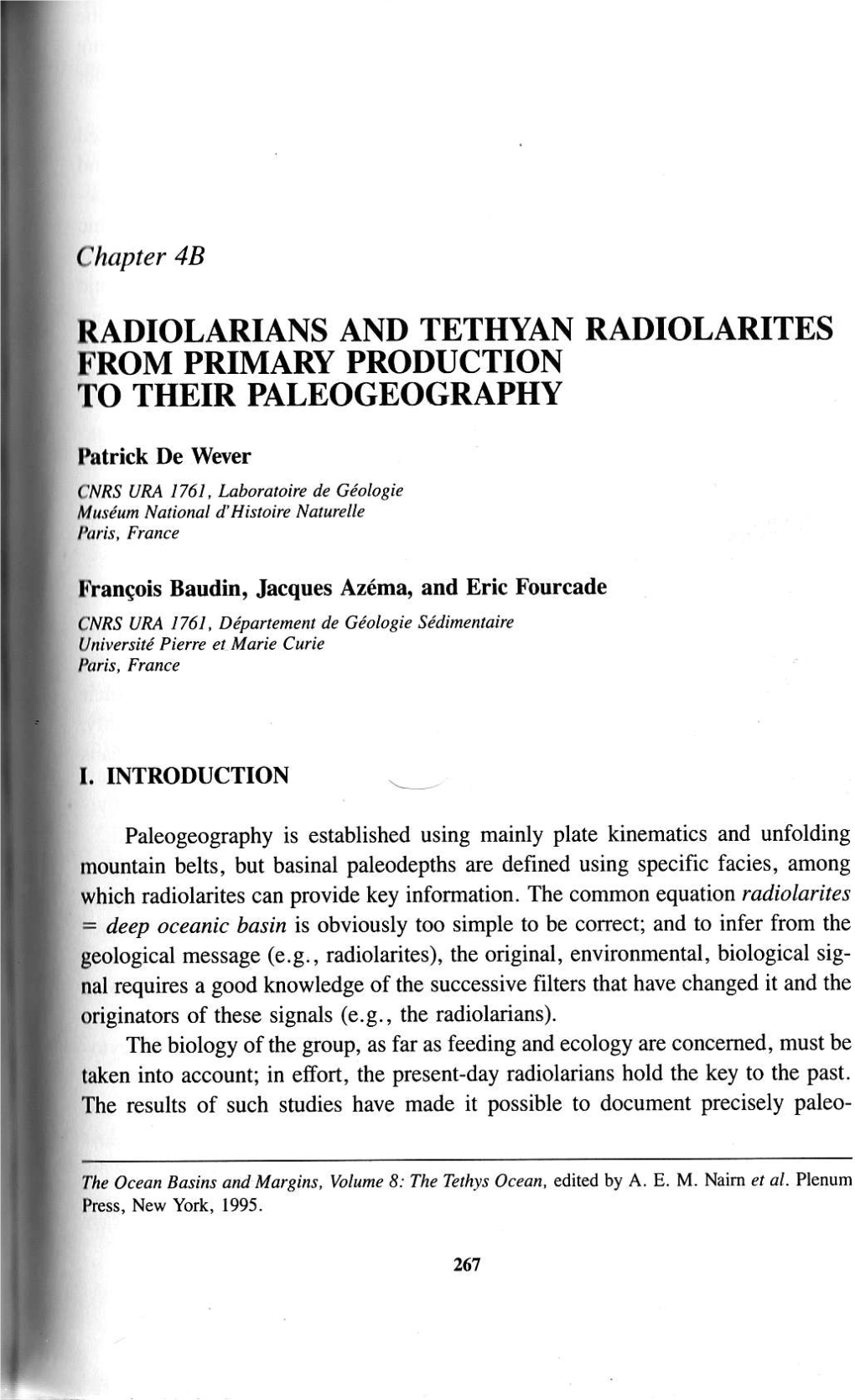 Radiolarians and Tethyan Radiolarites from Primary Production to Their Paleogeography