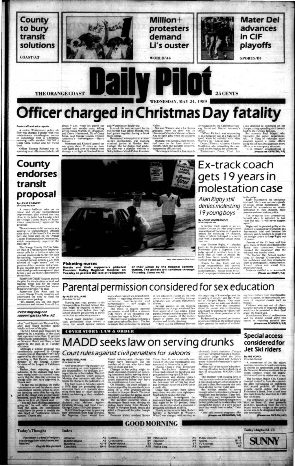 Officer Charged in Christmas Day ·Fatality