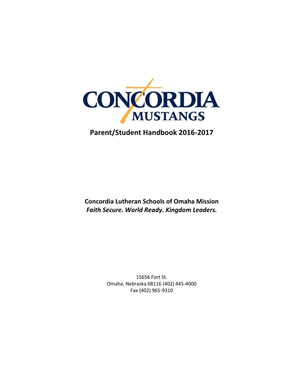 Parent/Student Handbook 2016-2017