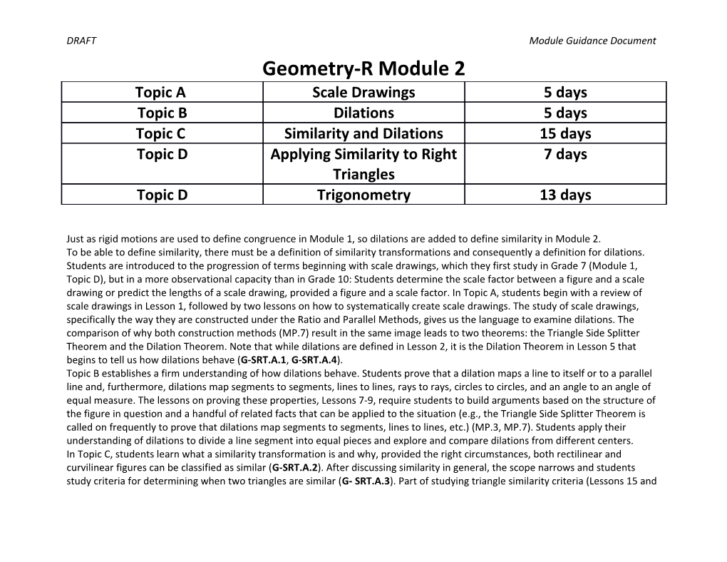 DRAFT Module Guidance Document