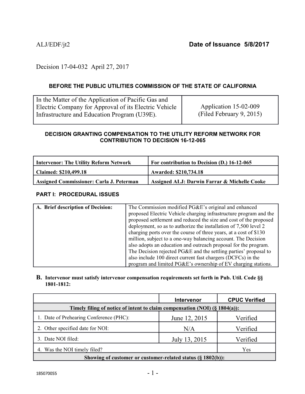 Before the Public Utilities Commission of the State of California s75