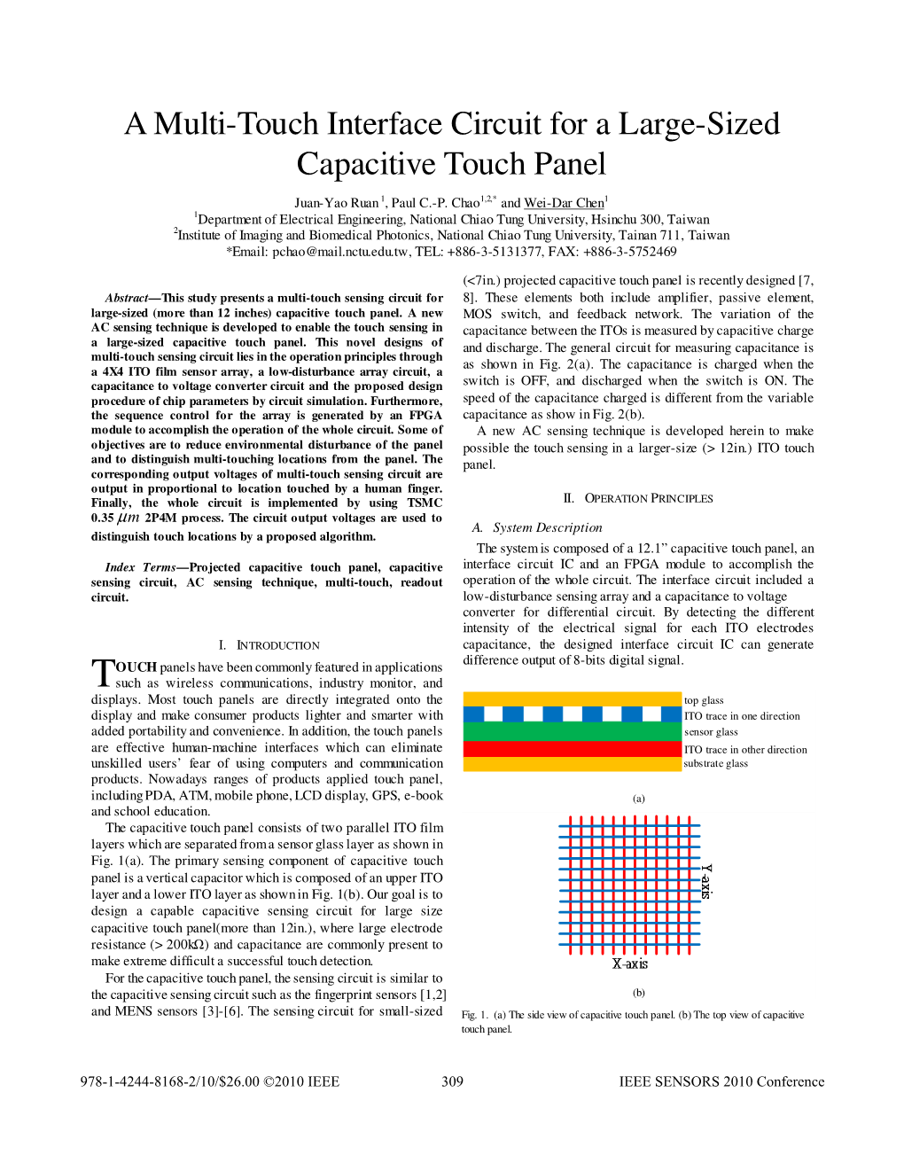 A Multi-Touch Interface Circuit for Large-Sized