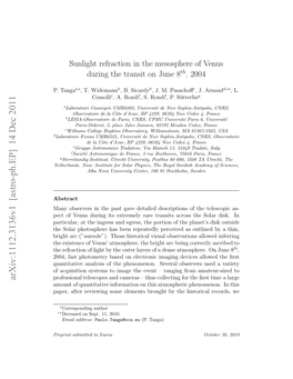 Sunlight Refraction in the Mesosphere of Venus During the Transit on June 8Th, 2004
