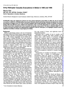 AJ Eke. Army Helicopter Casualty Evacuations in Belize in 1995 And