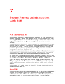 Secure Remote Administration with SSH