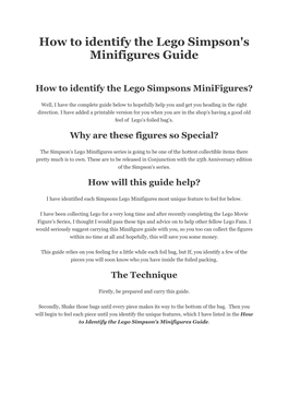 Download How to Identify the Lego Simpson