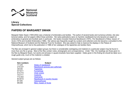 Papers of Margaret Swain