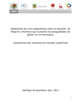 Diagnóstico Del Municipio De Tolimán, Querétaro